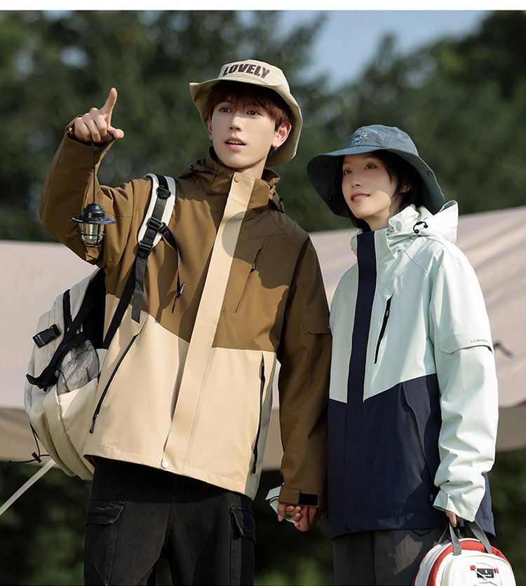 Outdoor 3-in-1 For Men, Water-Resistant, Windproof, Warm, Color-Cleaning, Detachable Two-Piece Jacket_voghion.com