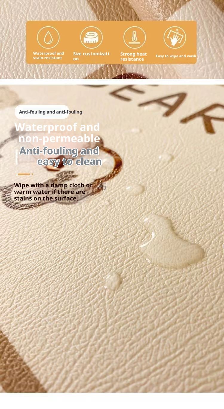 NeoGear NeoGear Tapis de bureau en PVC imperméable et antidérapant, motif animaux mignons, facile à nettoyer, idéal pour la maison ou les dortoirs. Tapis de bureau facile à nettoyer._voghion.com