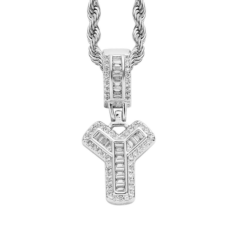 Collana hip hop rock sugar square zirconio ciondolo lettera inglese moda hip hop uomo e donna lettera collana personalità alla moda_voghion.com