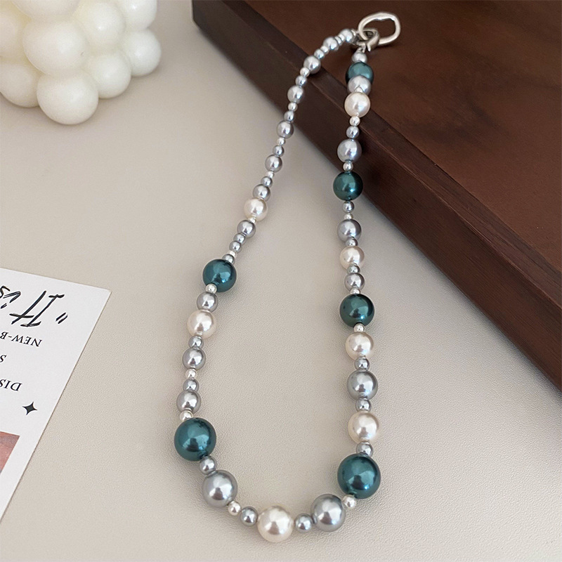 Collana di perle Shijia di colore misto tahitiano irregolare dello stesso stile di Ni Ni per donna, lusso leggero, alla moda e versatile, catena di clavicole temperamento_voghion.com