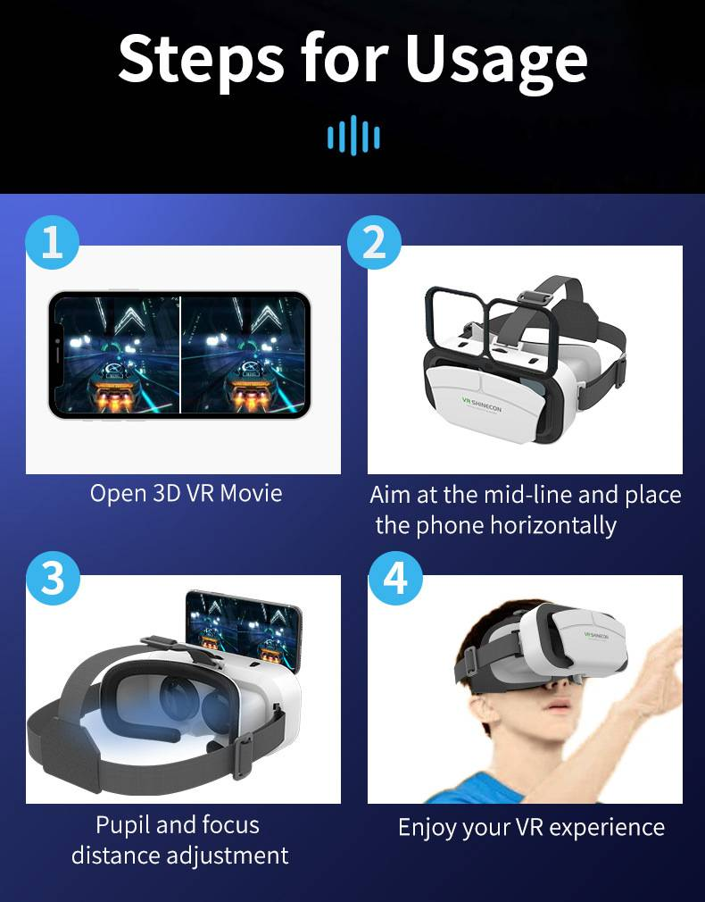 ochelari vr film 3d consolă de jocuri integrată ochelari imersivi de realitate virtuală vrshinecon_voghion.com