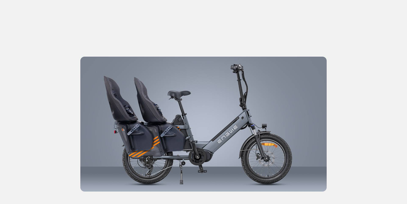 ENGWE LE20 Step-Thru Cargo Ebike 250W Senzor de cuplu Mid-drive Bicicletă electrică 20'' cu baterie dublă 48V 38.4Ah _voghion.com