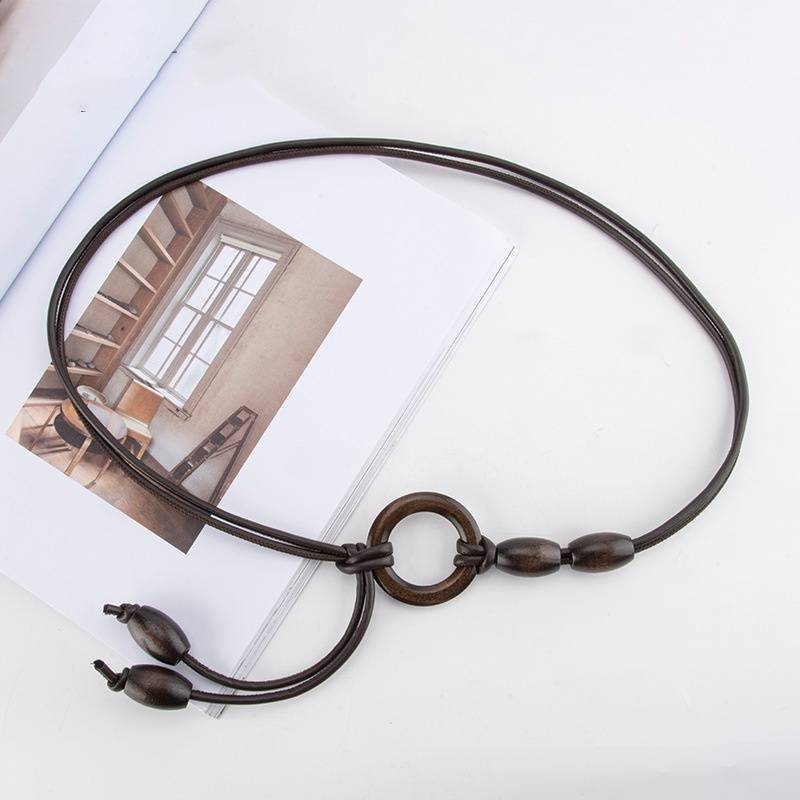 Trendy Senior Pu Weiches Leder Seil Geknoteter Gürtel Frauen Mit Mantel Kleid Mode Retro Dünne Taille Kette_voghion.com