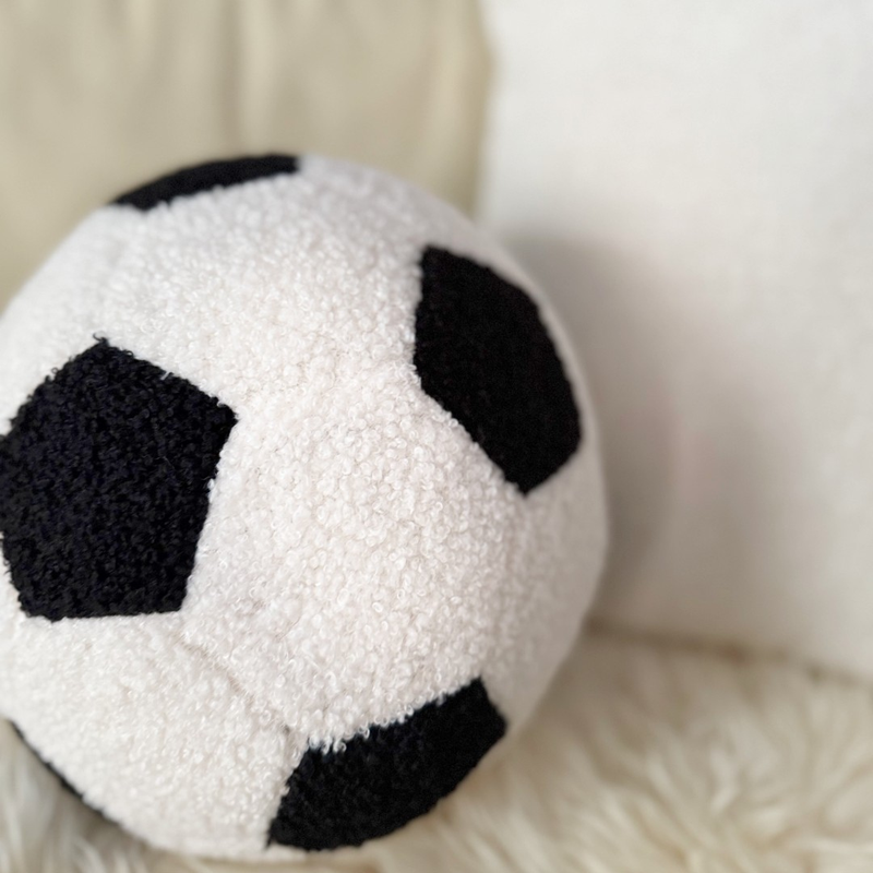 1pc Of Sherpa 3D Football Decorative Pillow, Sofa Creative Pillow, Home Decoration Cushion, Cute Plush Doll Decompression Boy Toy, Birthday Gift_voghion.com