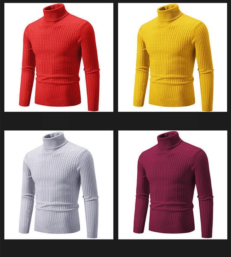 Novo suéter casual de malha transfronteiriça masculino 2025 com gola alta e camisa de malha trançada da moda para homens_voghion.com