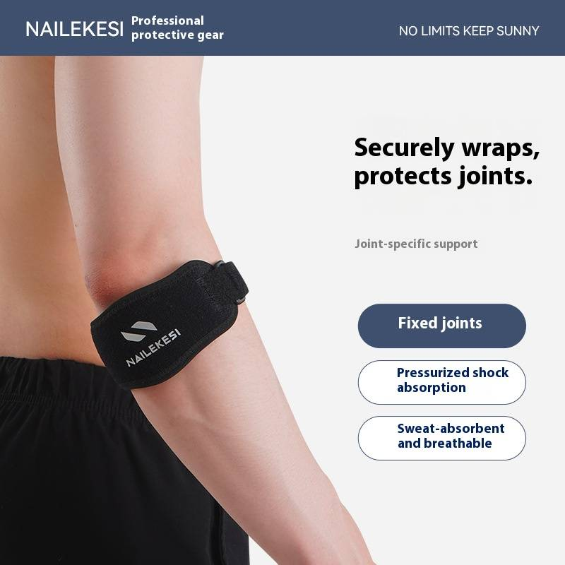 Compression Elbow Sleeve – Adjustable Support For Tennis, Badminton & Basketball – Breathable & Anti-Slip Design (Single Piece, Black)_voghion.com