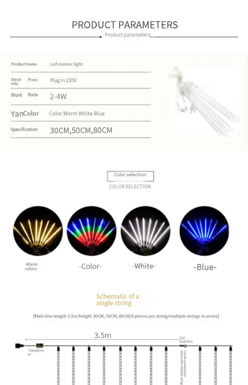 Luci a LED a energia solare per pioggia di meteoriti, luci fatate da esterno impermeabili per giardino, patio, decorazione per alberi_voghion.com