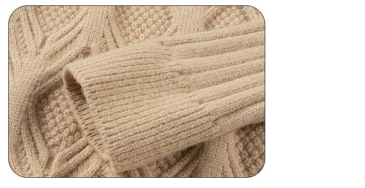 Men's Clothing Retro Diamond Pattern Vintage Diamond Knit Sweater - Relaxed Fit Crewneck Pullover For Casual Layering (Black, Khaki, Cream, Blue)_voghion.com