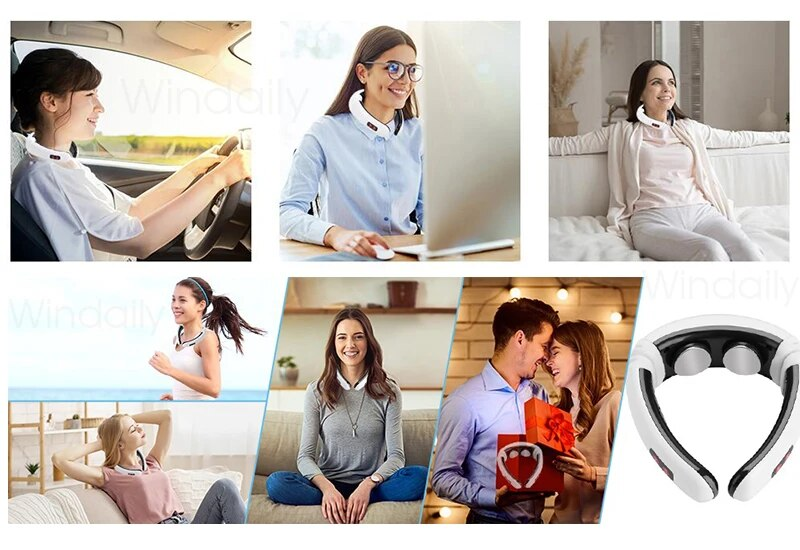3D Intelligent Neck Massager Electric Pulse Far Infrared Heating 6 Modes Cervical Back Body Massage Device Too 2023_voghion.com