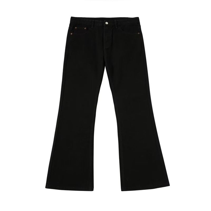 Men's Clothing retro street washed versatile flared jeans casual old zipper casual trousers vibe pants_voghion.com