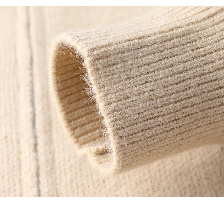 Herrenbekleidung Herren-Strickjacke mit Stehkragen und Reißverschluss – Minimalistische Strickpulloverjacke (Creme/Grau/Schwarz, M-XXXL)_voghion.com