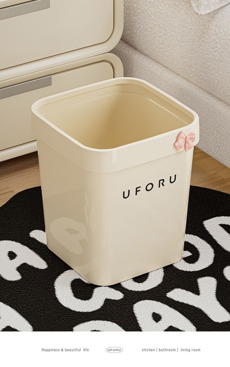 Cestino per la carta quadrato carino per uso domestico, grande capacità, di tipo aperto, per soggiorno, bagno, cucina, con pattumiera ad anello._voghion.com