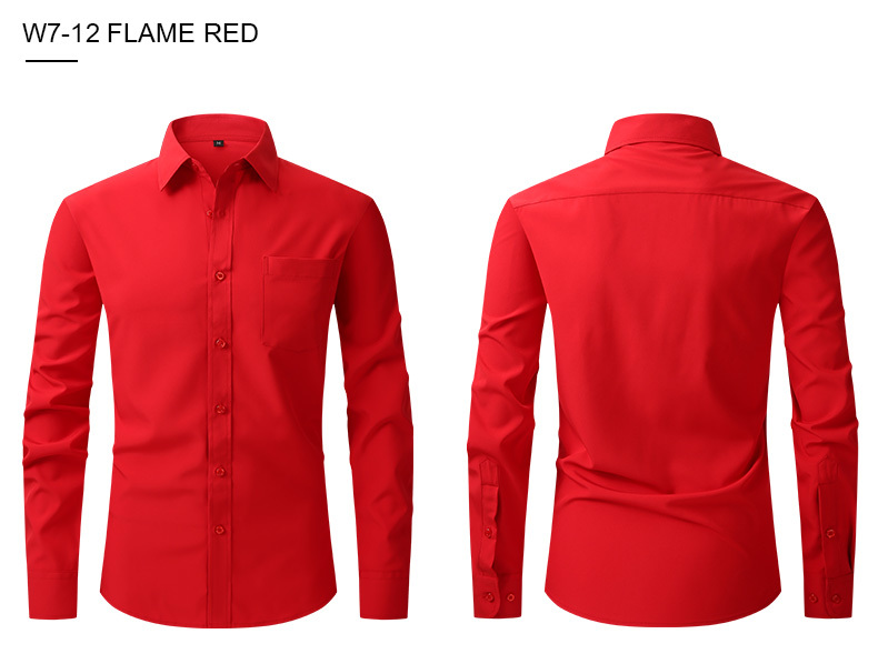 Camicia elasticizzata su quattro lati, da uomo, stile business casual, a maniche lunghe, camicia professionale da uomo_voghion.com