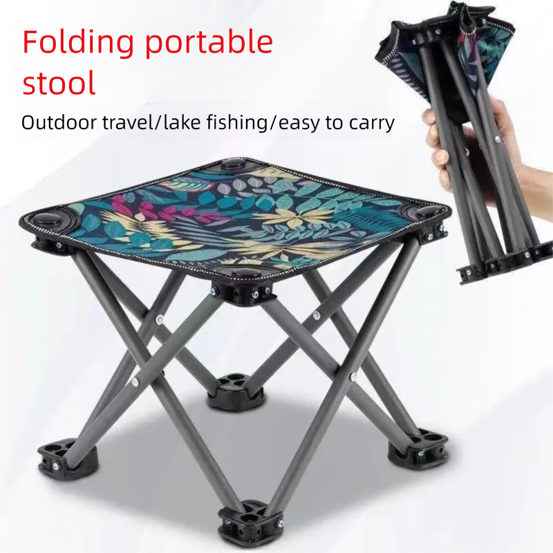 Hot-Selling Chair Fishing Convenient Multi-Functional Ultra-Light Four-Corner Stool Outdoor Small Maza - Maple Leaf Blue_voghion.com