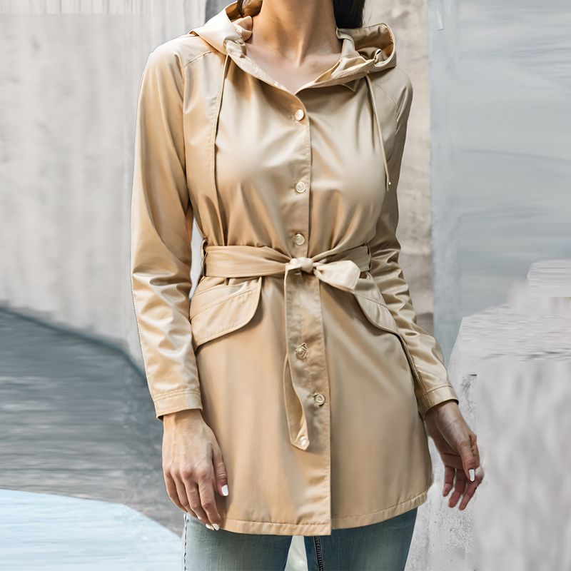 Autumn Winter New Water-Resistant Hooded Women's Casual Long Loose Plus Size Outdoor Trench Coat Versatile_voghion.com