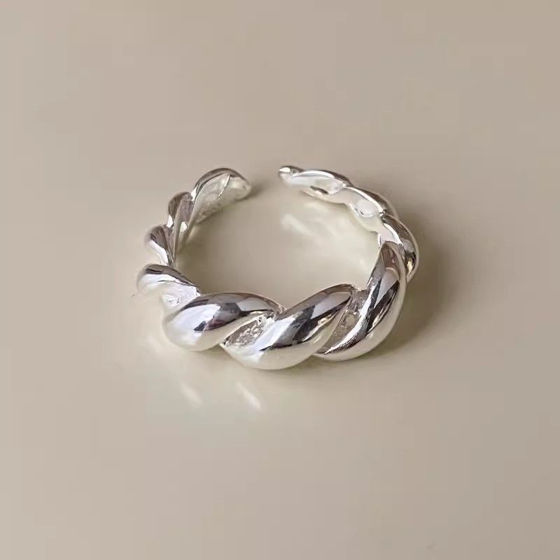 Sac en corne de vache torsadé en argent sterling pour femme, style cool, petite foule, minimaliste, creux, enroulement_voghion.com