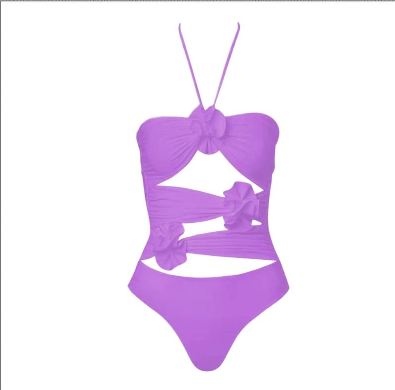 Abbigliamento donna nuovo costume intero tridimensionale a fiori stile spiaggia bikini_voghion.com