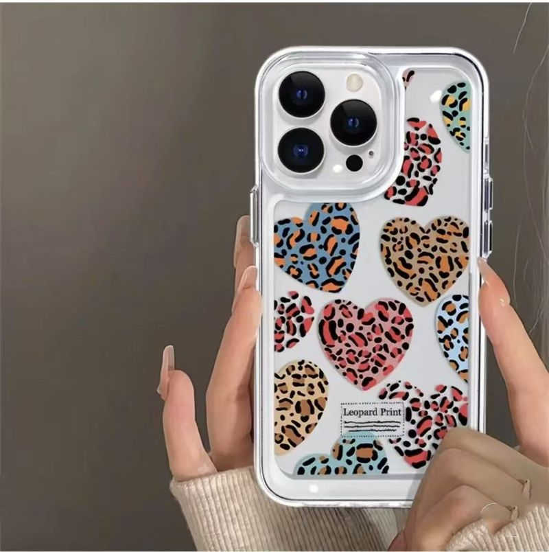 Sweet Cool Wind Ins Leopard Print Love Plaid For IPhone16 Mobile Phone Case Iphone14pm New 13 Women 15p Korea_voghion.com
