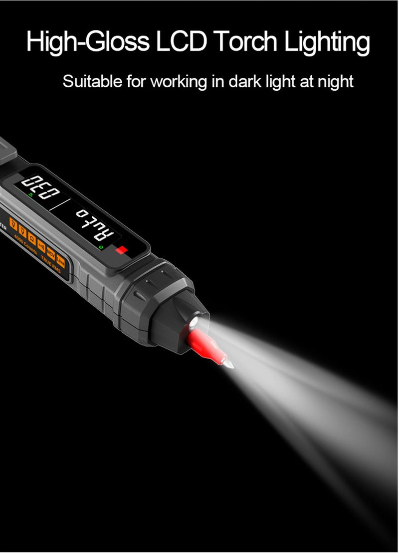 Smart Digital Multimeter 6000 Counts Non Contact High Precision Voltage Detector Pen Auto Range Capacitance OHm NCV Tester_voghion.com