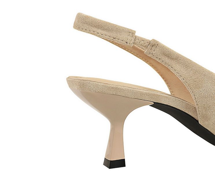 8295 Suede High-heeled Shoes With Pointed Hollowed Out Wine Glass Heel , Shallow Back Strap, Plain Single Shoe For_voghion.com