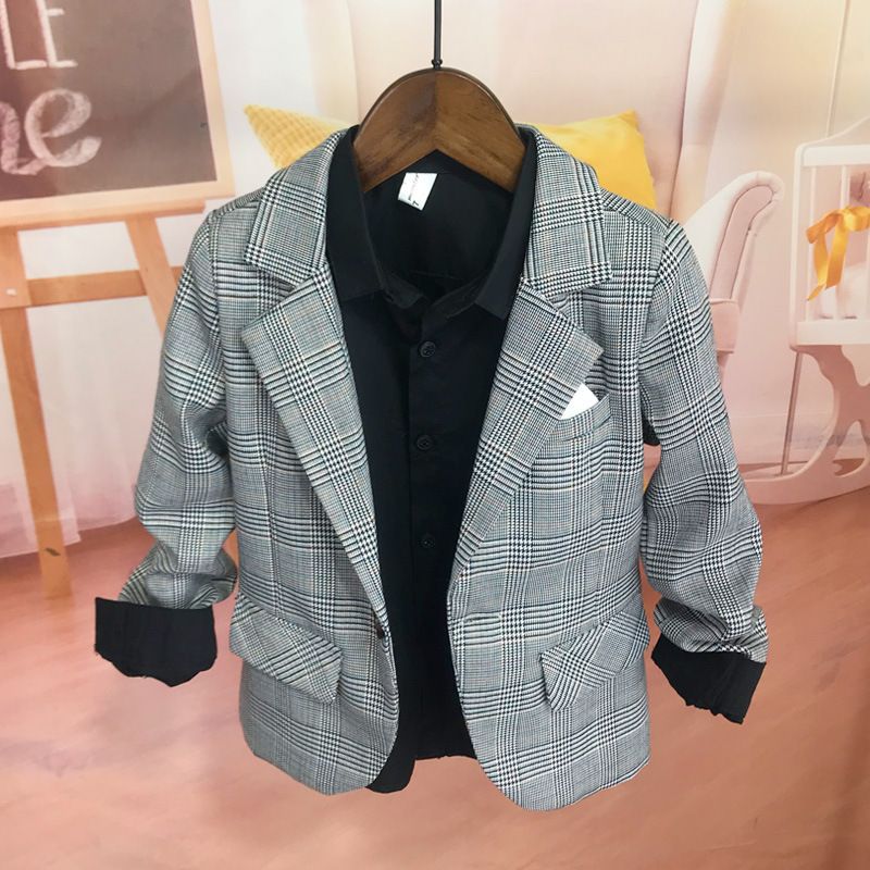 Kid's Clothing Children's small suit 2024 spring and autumn boy's dress spring casual jacket top handsome boy suit_voghion.com