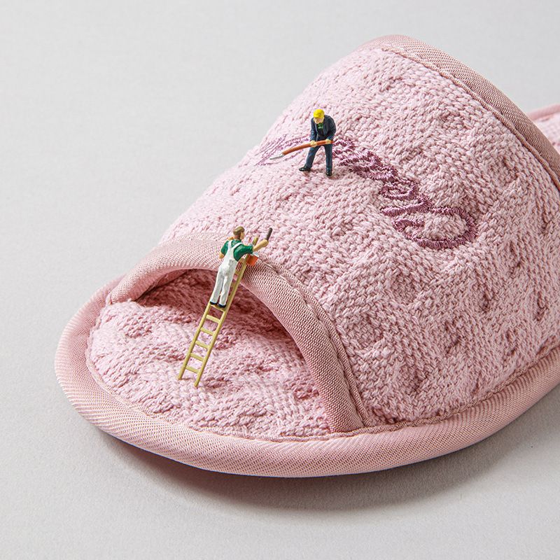 Weiche, leise Damen-Hausschuhe mit offener Sohle, minimalistischer Wohnstil, universelle Baumwoll-Hausschuhe für Männer_voghion.com
