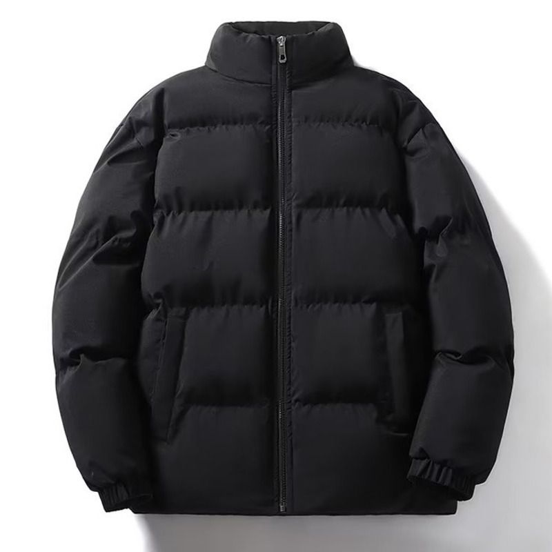 Cappotto in pile spesso con collo alto, autunno inverno, da uomo, nuovo, tinta unita, imbottito in cotone, piumino da coppia_voghion.com