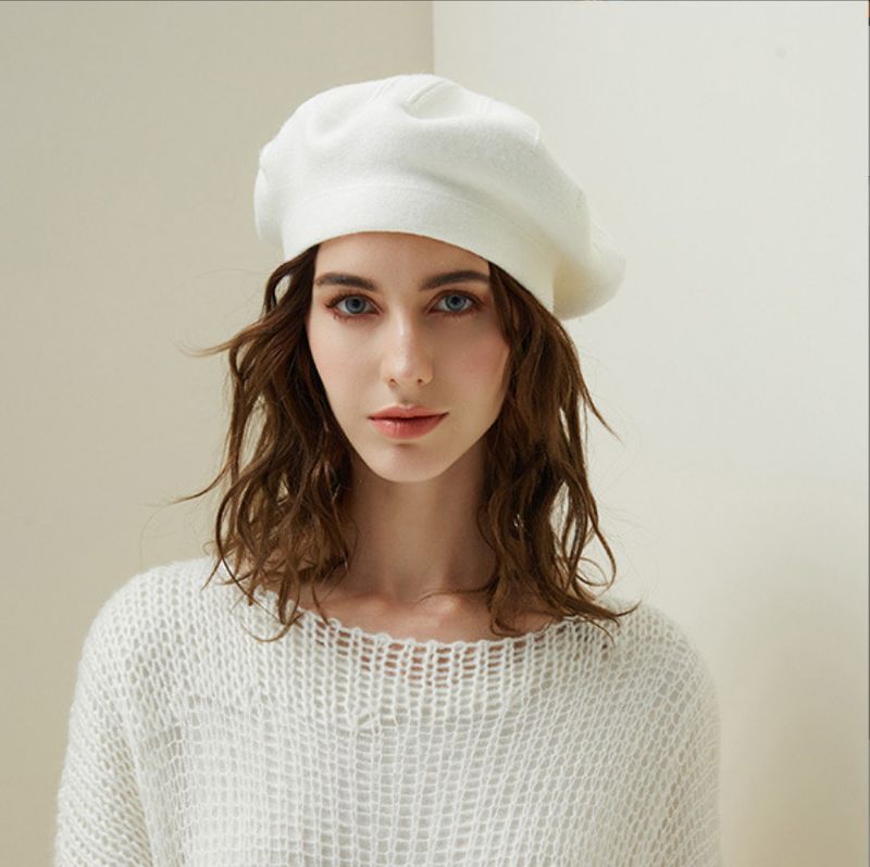 Unisex Hat knitted striped painter hat Beret Lady little Freshbud hat_voghion.com