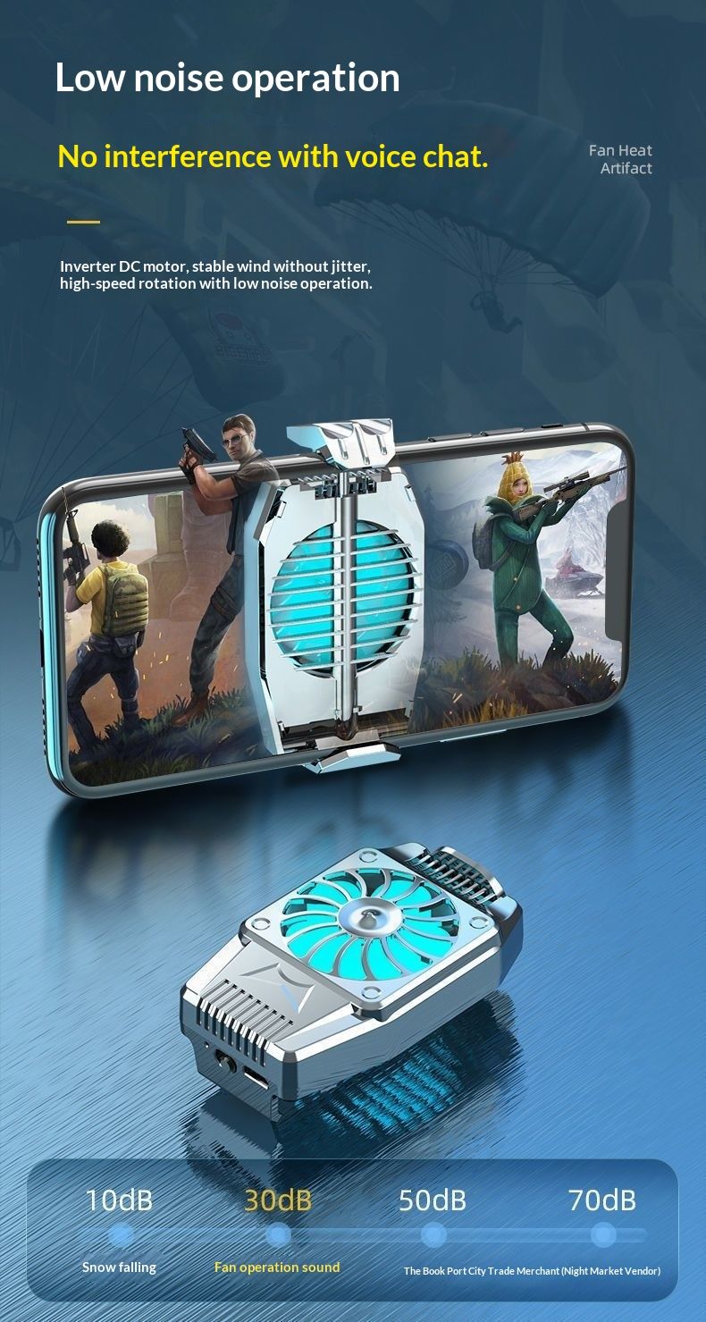 Digitex New Model Phone Cooler Semiconductor Artifact Air Cooling Charging Ultra Quiet Noiseless Clip-on Back Clip Fan_voghion.com