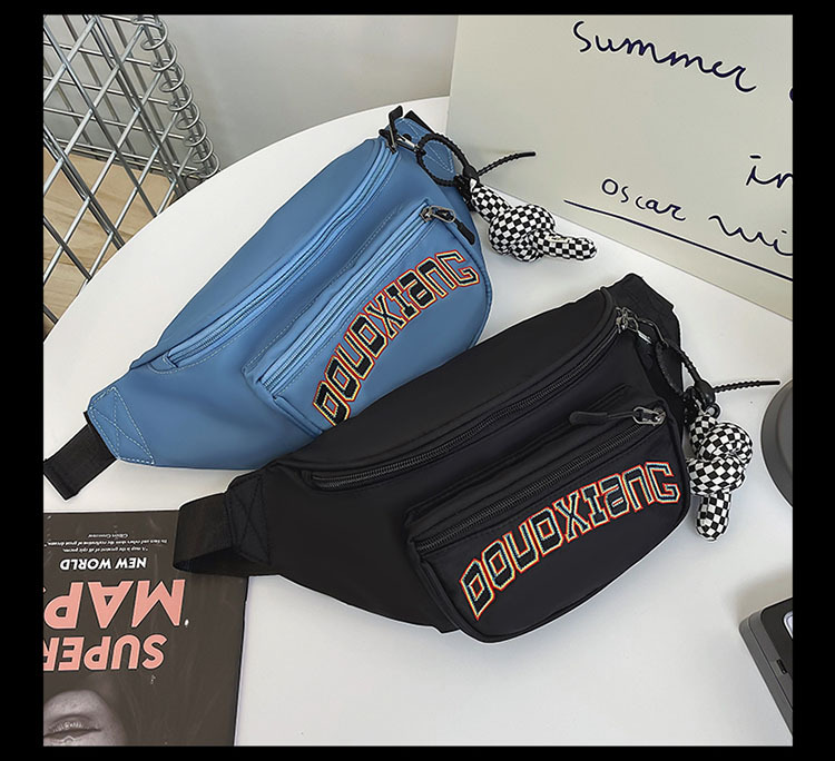 Nuovo marsupio da uomo versione coreana borsa a tracolla casual in nylon a tracolla borsa per il petto sportiva all'aria aperta di grande capacità_voghion.com