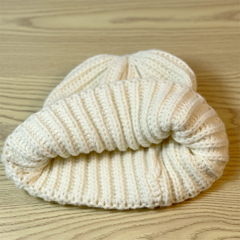 Bonnet tricoté pour femme, pull à la mode d'hiver, coupe ample pour nouvel étudiant, avec un grand tour de tête pour la chaleur extérieure_voghion.com