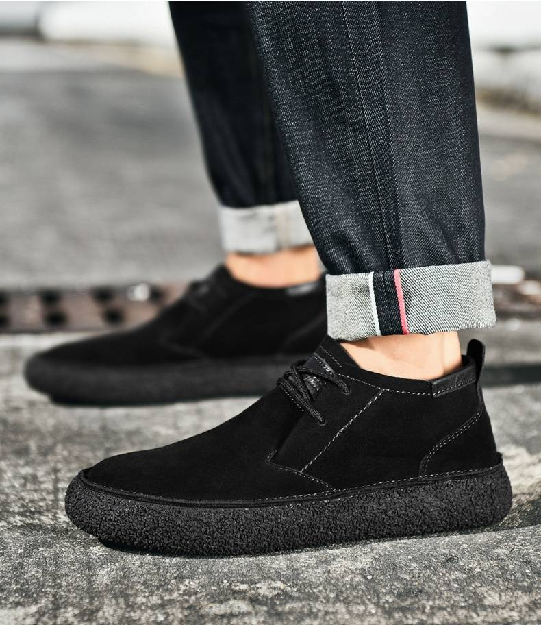 Erkek Sonbahar/Kış Moda El Yapımı Dayanıklı Kaymaz Hafif Yumuşak Hakiki Deri Günlük Martin Botları_voghion.com
