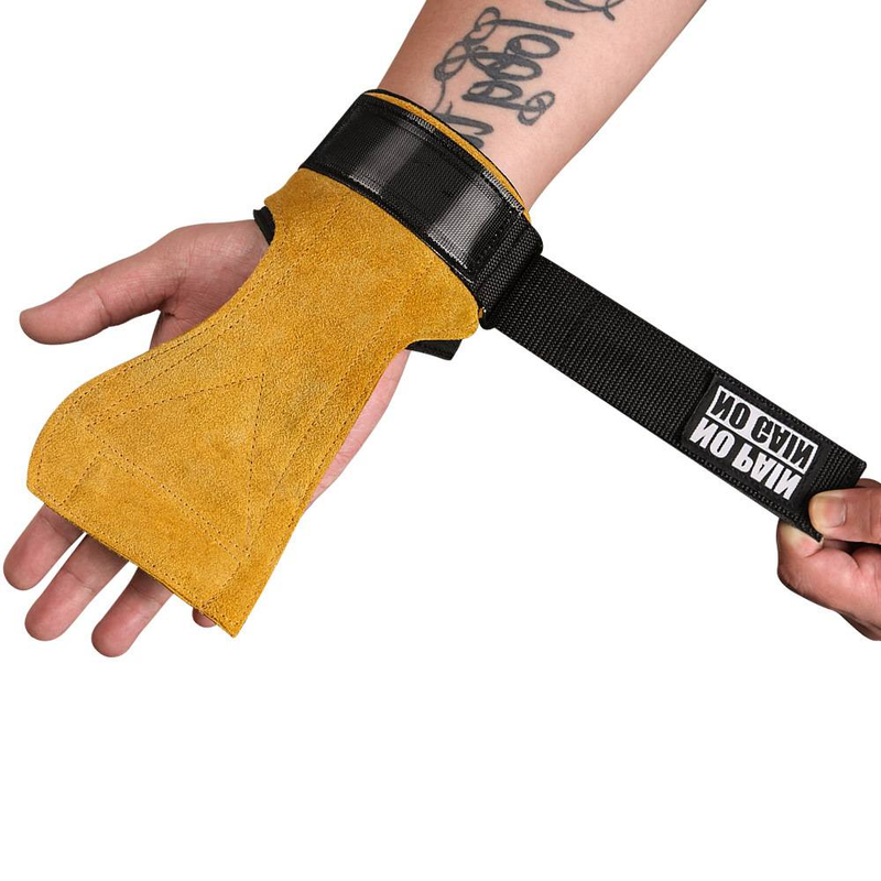 Protezione del palmo in pelle di mucca, attrezzatura per la protezione delle mani, antiscivolo, cinturino da polso, trazione dura, cinturino di presa_voghion.com