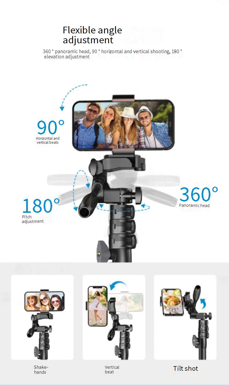 Camera & Photo outdoor mobile phone live broadcast with pan tilt travel shooting SLR portable professional floor selfie stick tripod_voghion.com