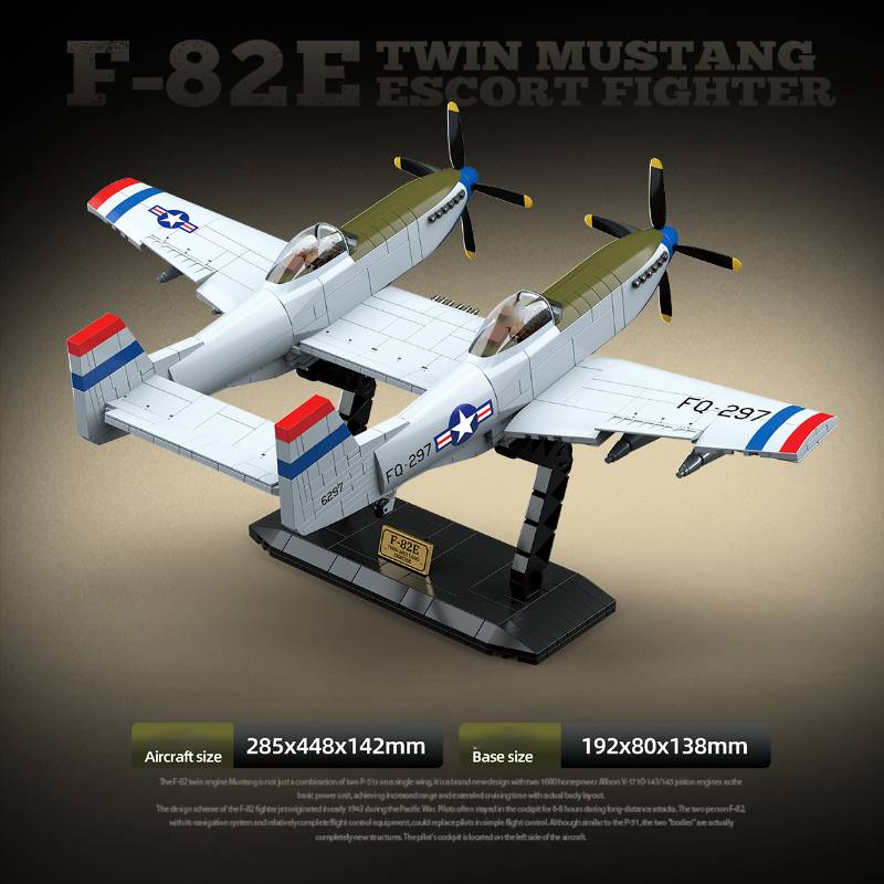 Andre verdenskrig Militær Klassisk Modell F-82 Twin Mustang Samling Ornament Byggeklosser Murstein Leker_voghion.com