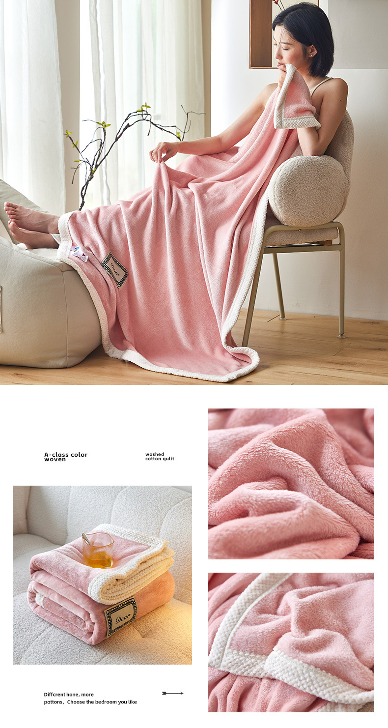 Coperta in flanella pesante di alta qualità - Coperta in pile di latte ultra morbida e calda, con un'elevata densità di GSM, per letto e divano (150x200 cm, tinta unita)_voghion.com