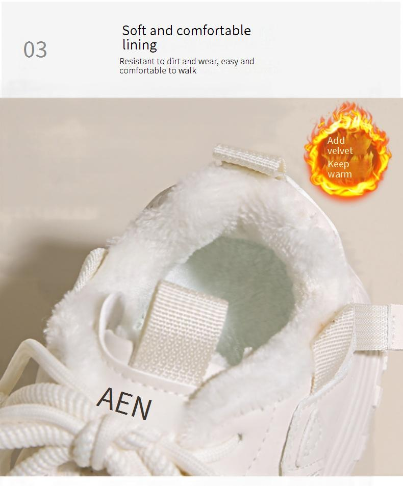 Fleece-Lined Chunky Sneakers For Women - Winter Platform Shoes With Memory Foam | Non-Slip Thick Sole For Running & Casual Wear (Model FB9905-2)_voghion.com