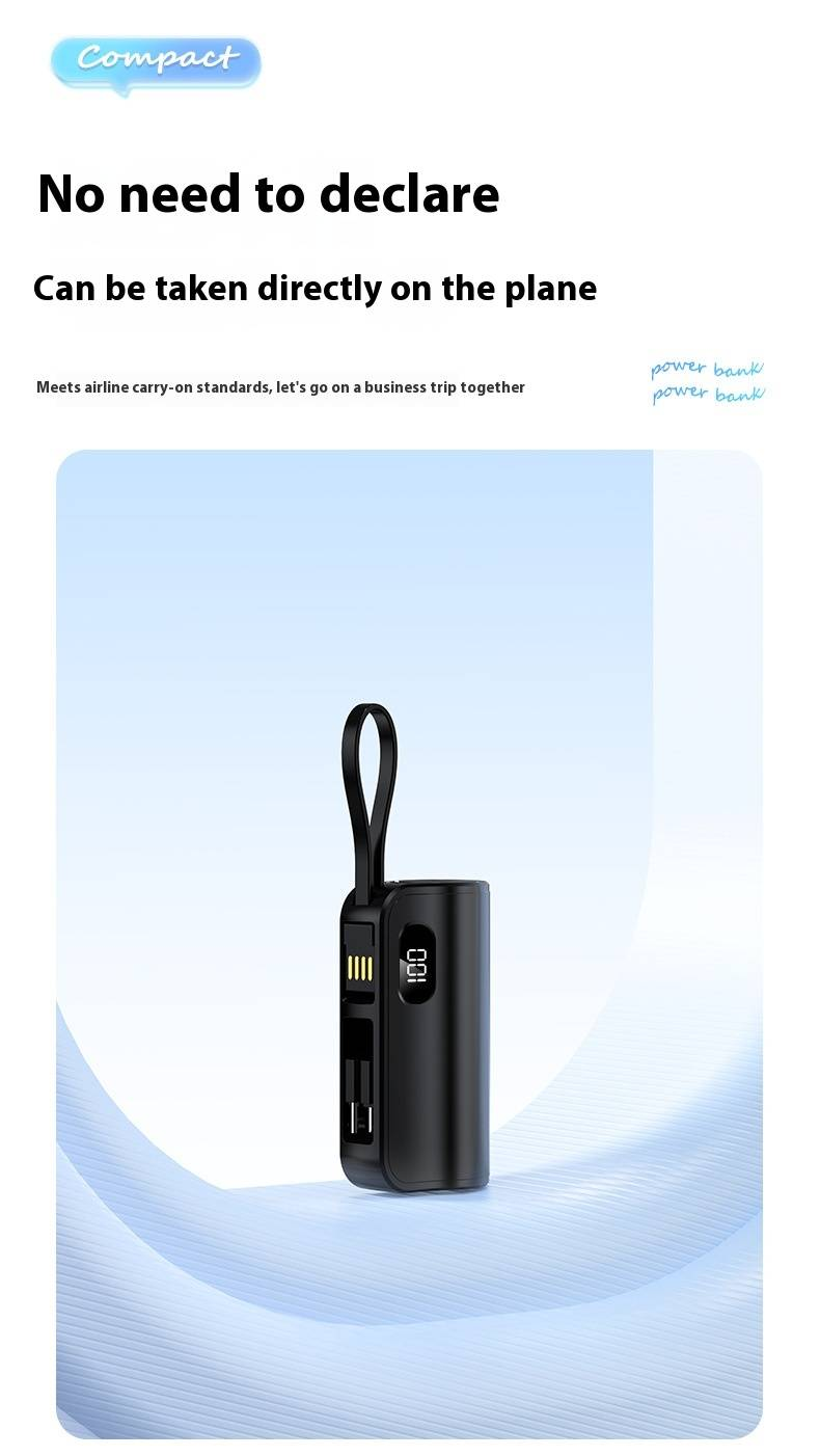 Mini-Kapsel-Powerbank 5000 mAh – ultraportables Ladegerät mit integriertem Kabel, kompakter externer Akku für iPhone und Android, reisefreundlich_voghion.com