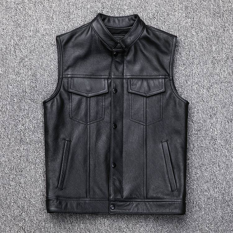Una nuova giacca in pelle sottile e casual per uomo, una giacca in pelle in pile snellente e alla moda per giovani uomini_voghion.com
