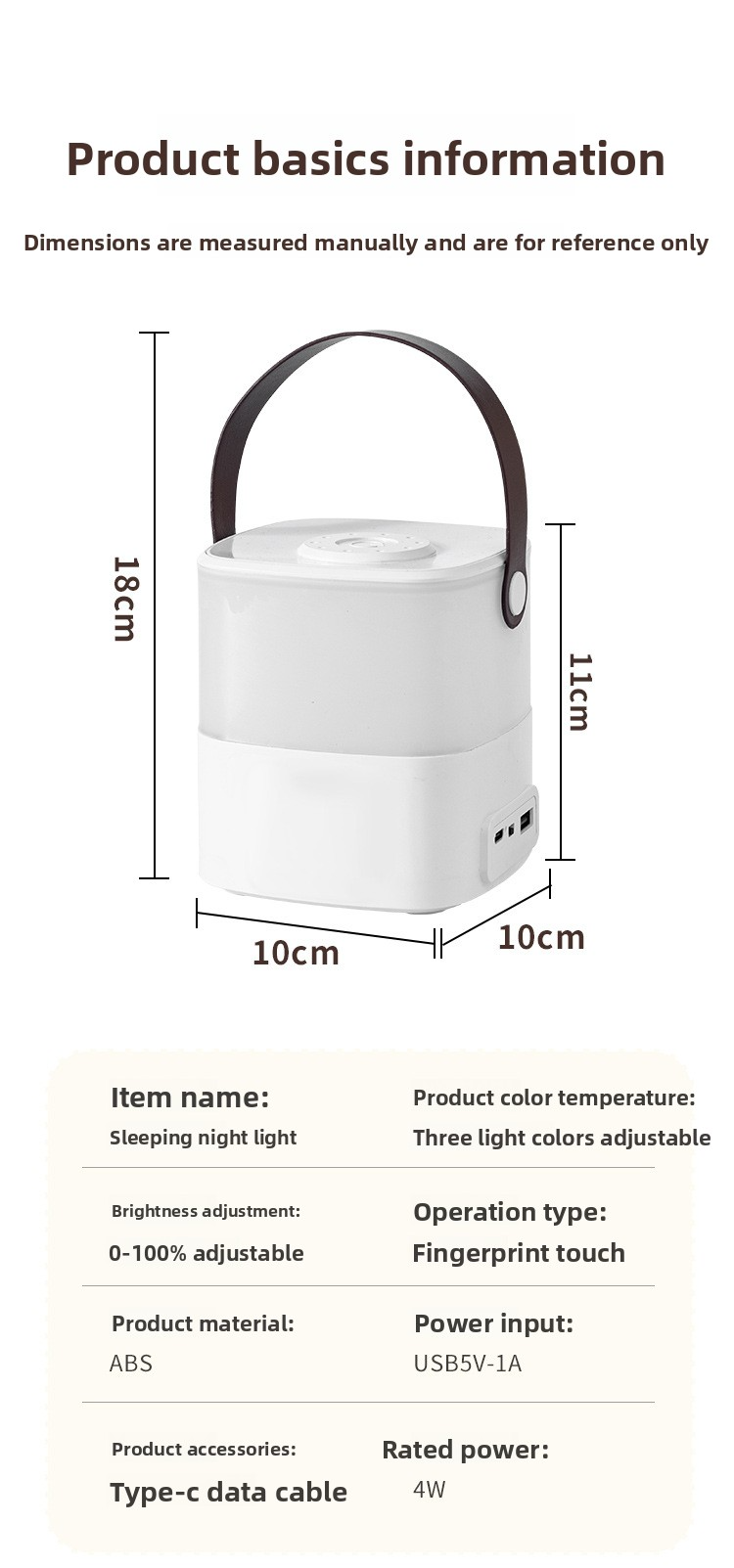 Luz nocturna táctil con LED blanco cálido, recargable por USB para niños y adultos, luz de noche regulable para guardería y suave ayuda para despertarse._voghion.com