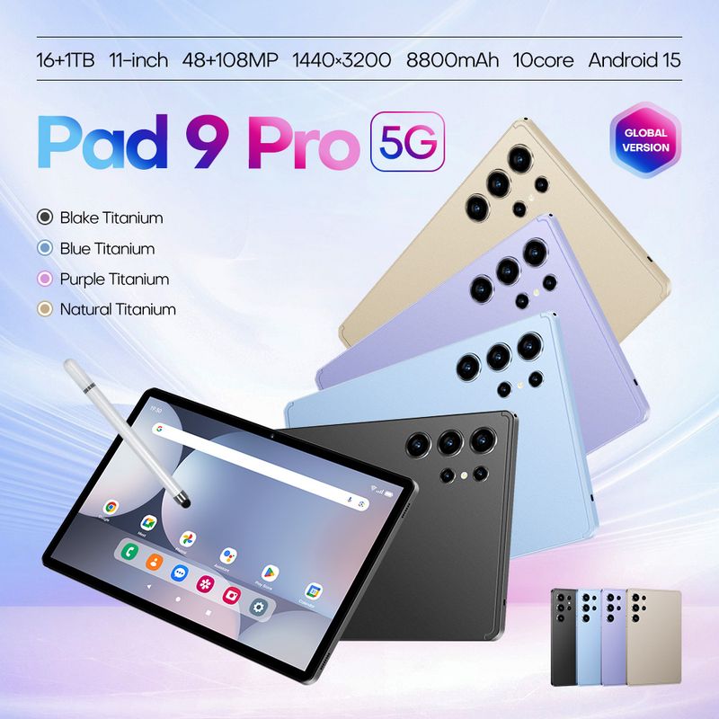 The Latest 11 Inch 5G Android 15 Tablet In 2025, 16GB+1TB, 48+108MP, 8800mAh, 1440*3200,With A Shell, No Power Touch Pen, Keyboard_voghion.com