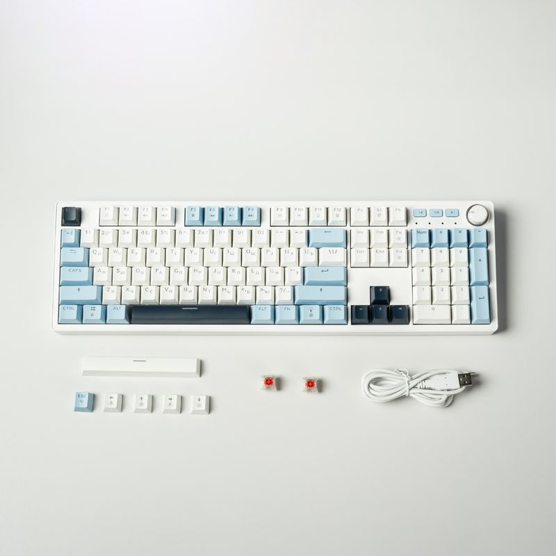 Zifriend Russian AG104 Wired Customized Mechanical Keyboard Mixed Light Gasket Structure Russian Arrangement_voghion.com