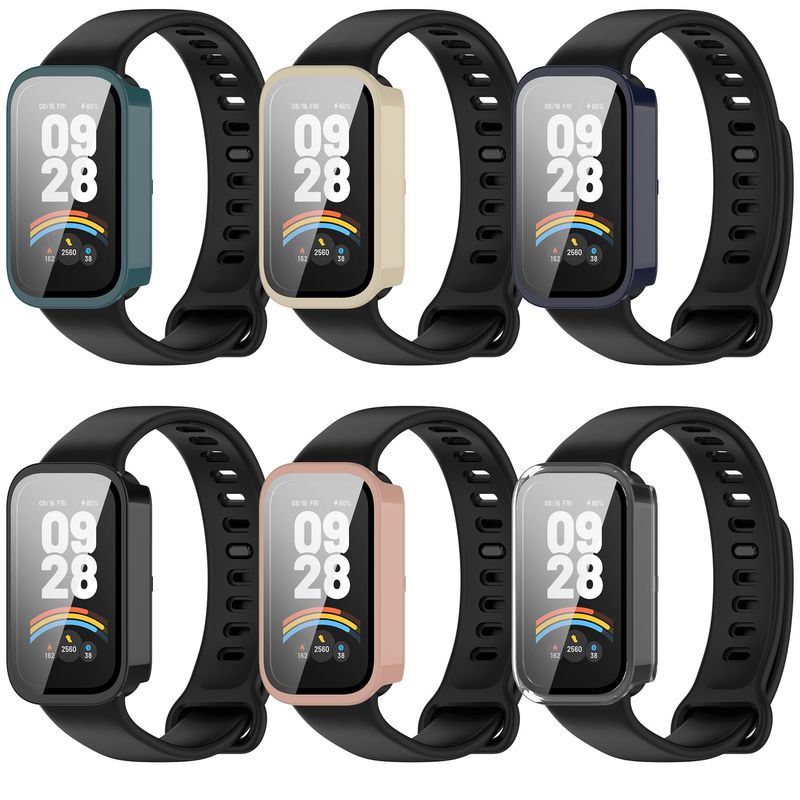 PC-Gehäuse + Glas für Xiaomi Band 9 Active, gehärtetes Glas, kratzfeste Stoßstangen-Schutzhülle für XiAOMI Smart Band 9 Active-Gehäuse_voghion.com
