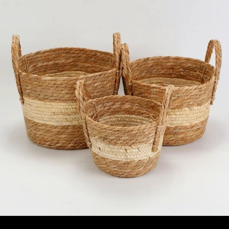 Nordic Grass Woven Pot, Living Room Floor To Ceiling Balcony, Green Plants, Internet Red Vine Woven, Hugging Flower_voghion.com