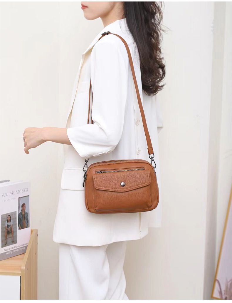 Echte Damen 2024 neue Frühjahr/Sommer vielseitige lässige Schulter Crossbody modische weiche Leder mehrschichtige kleine_voghion.com
