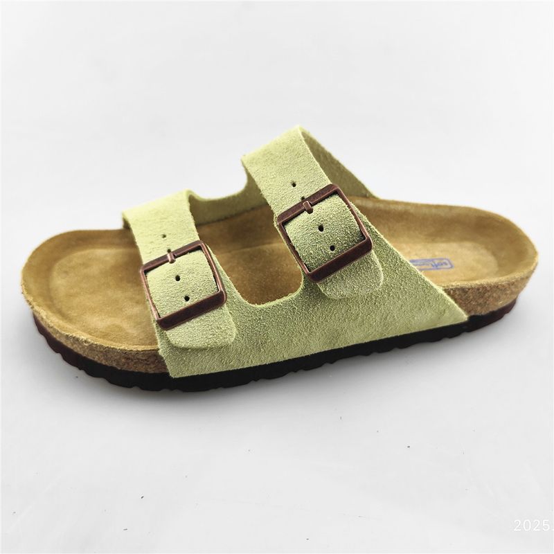 Ciabatte casual in pelle, Haken Summer BK Flat Dag da uomo e da donna, sandali bassi in pelle bovina con punta a strati, coppia_voghion.com