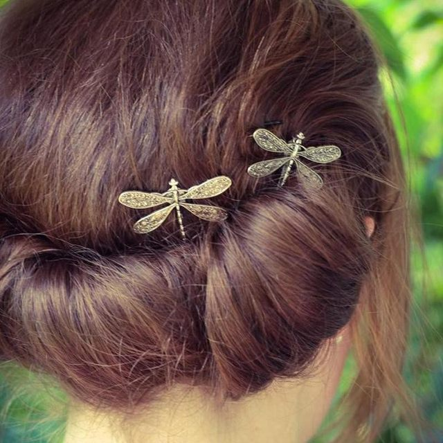 Elegante Vintage Libelle Haarnadeln Braut Kopfschmuck Hochzeit Haar Zubehör Transparent Libelle Haar Clip 1 stücke_voghion.com