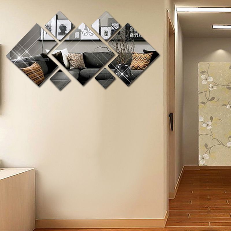 3D acrylic mirror combination sticker, living room, bedroom, staircase background decoration wall sticker_voghion.com