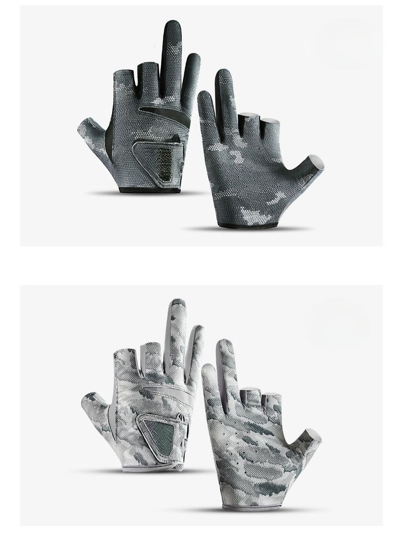 Vilico Outdoor Gear Thin Comfortable Breathable Lure Fishing 3-Finger Gloves Spring Summer New Model_voghion.com