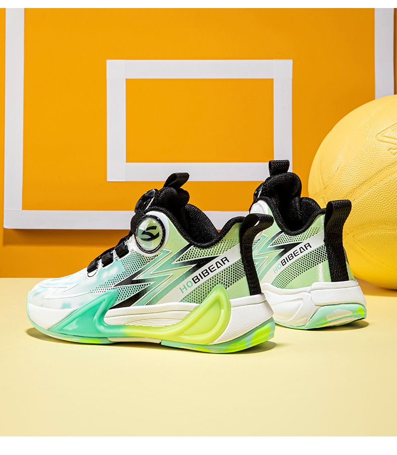 Kids' shoes leather boys basketball shoes spring and autumn children's rotating button single shoes campus sports shoes_voghion.com